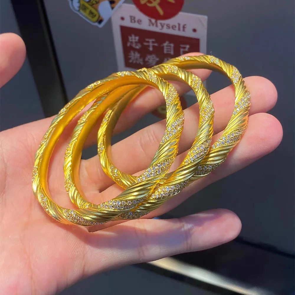 

Женский открытый браслет из 24-каратного золота AU999, плетеный из пшеничных ушей | Древний проволочный рисунок, элегантность чонсам