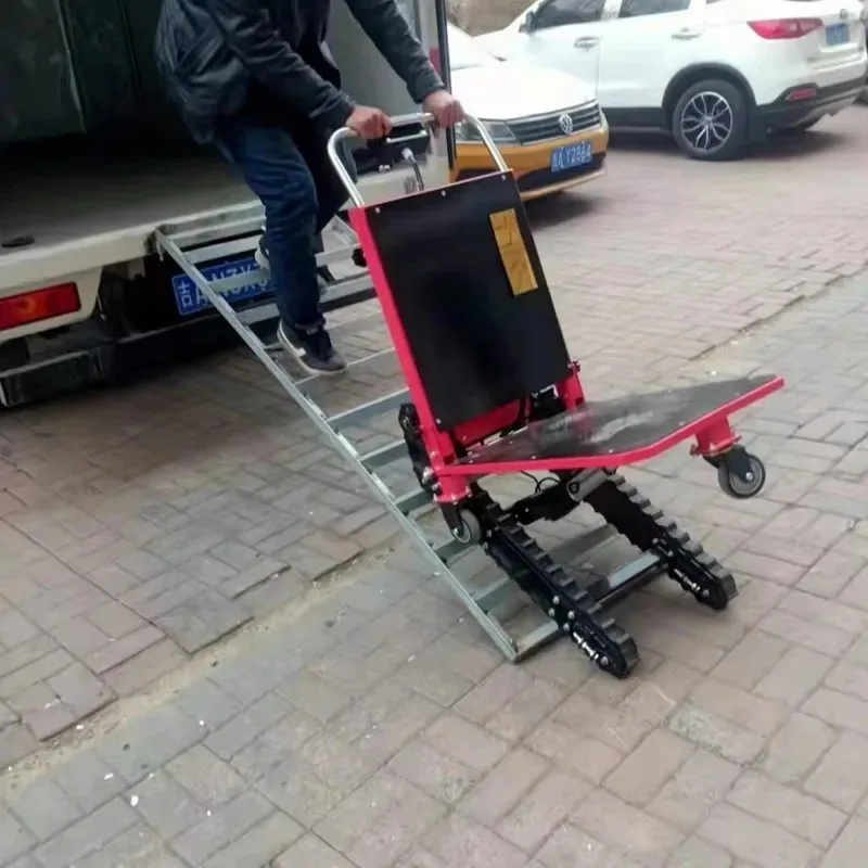 

Electric Stair Climbing Machine 300kg 400kg Capacity Fully Tracked Hydraulic Style Stable Trolley for Factory Stair Climber