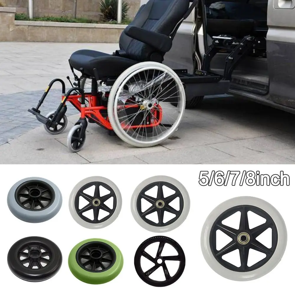 Flexible 5/6/7/8Inch Shopping Cart Wheels Wear-resistant Replacement Solid Tire Wheel Anti Slip Travelling Trolley Caster