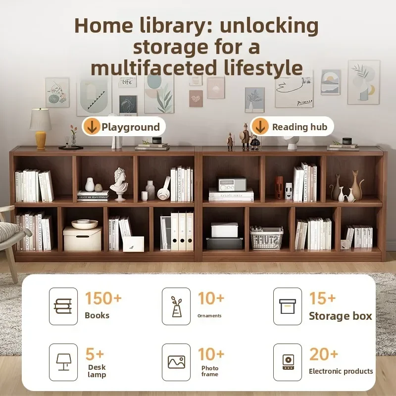Firm Bookshelf Bookcase Floor Shelf Home Living Room Study Combination Locker Bedroom Low Cabinet