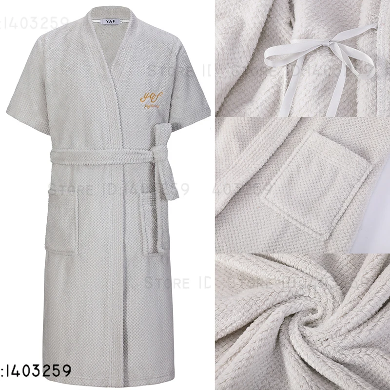

Thick Coral Fleece Men's Robe Pajama Home Clothes Autumn Winter Couple Sleepwear Bathrobe Plush Flannel Nightwear Loungewear 3XL