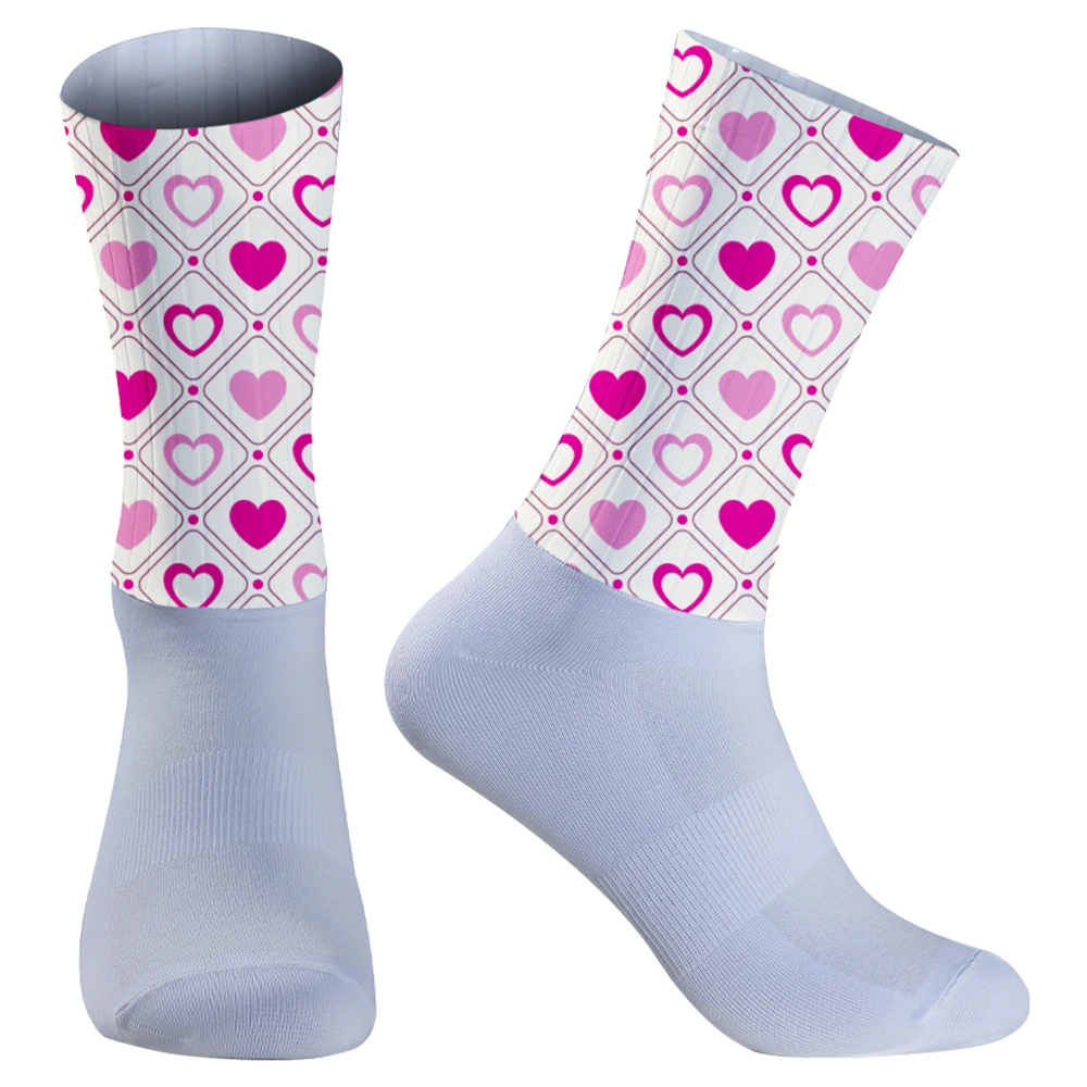 Chaussettes de sport respirantes pour hommes et femmes, Aero Bike Team, Chaussettes de cyclisme, Été