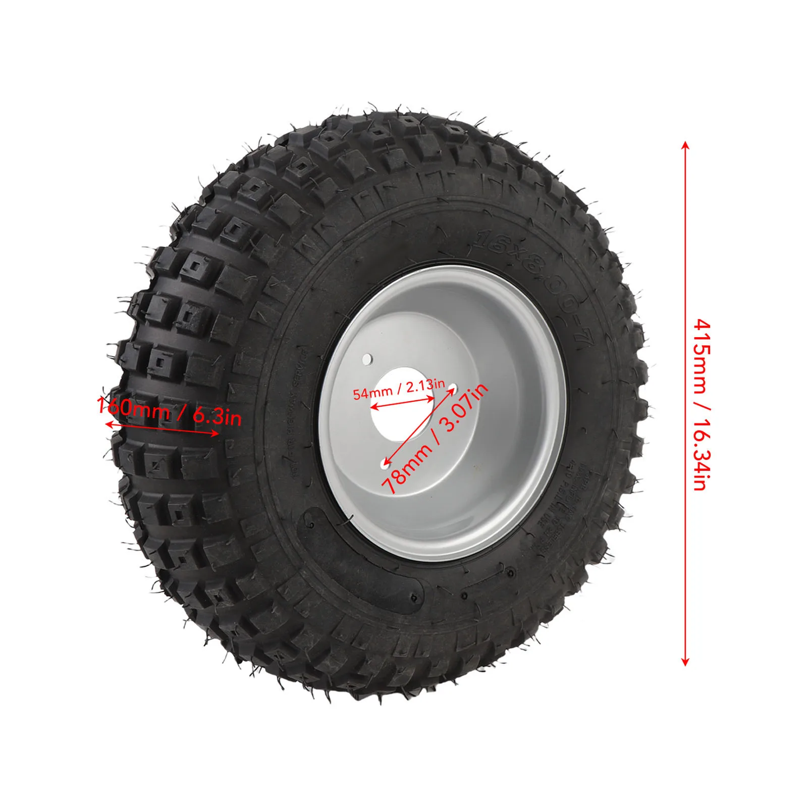 16X8-7 الإطارات مع حافة استبدال 7 بوصة ممتازة قبضة الطريق ثقب برهان الذهاب كارت الإطارات لعربة حديقة جزازة العشب