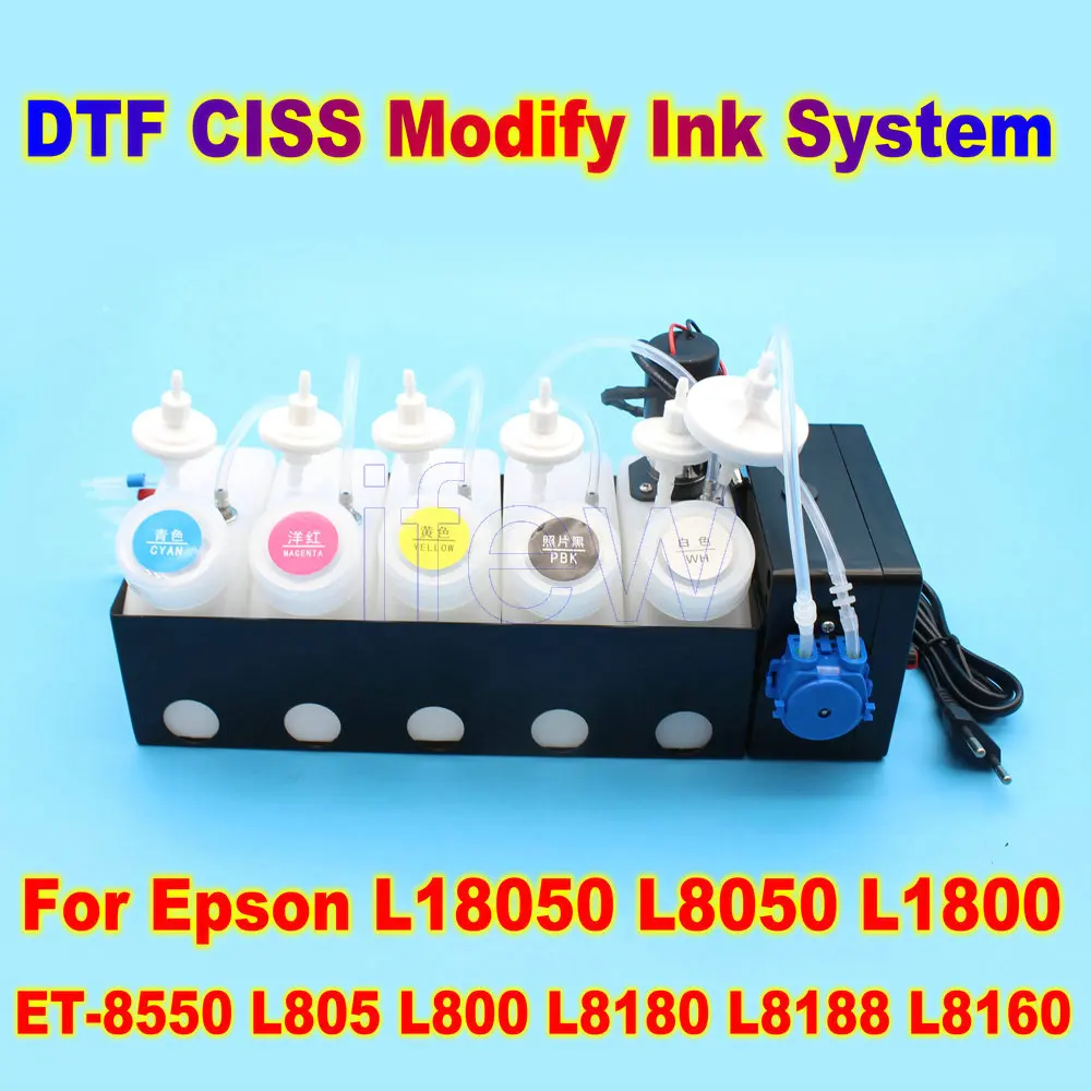 Imagem -02 - Ciss Modificar Kit de Tinta para Epson Et8550 L1800 L800 Xp600 L18058 L8058 L18050 Dtf Conversão Branco