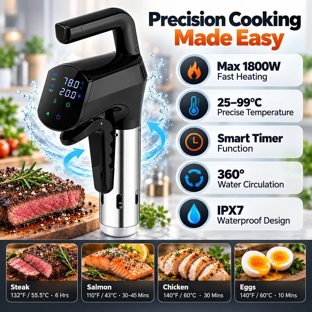 SIHAO 1800W, cirelisateur à im - Digital Sous Vide Precision Cooker avis et prix