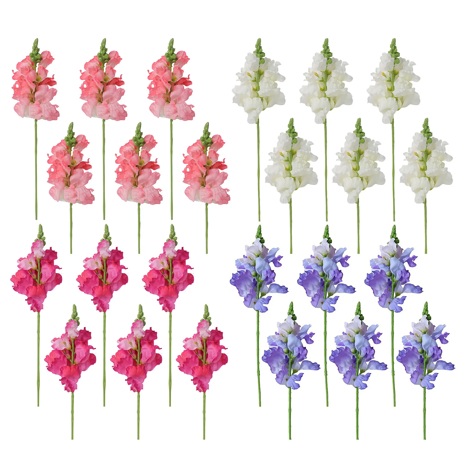 6Pcs Artificial Flower 41cm Length, Simulation Snapdragon, Plastic Silk Flower, Home Decoration for Holiday and Wedding