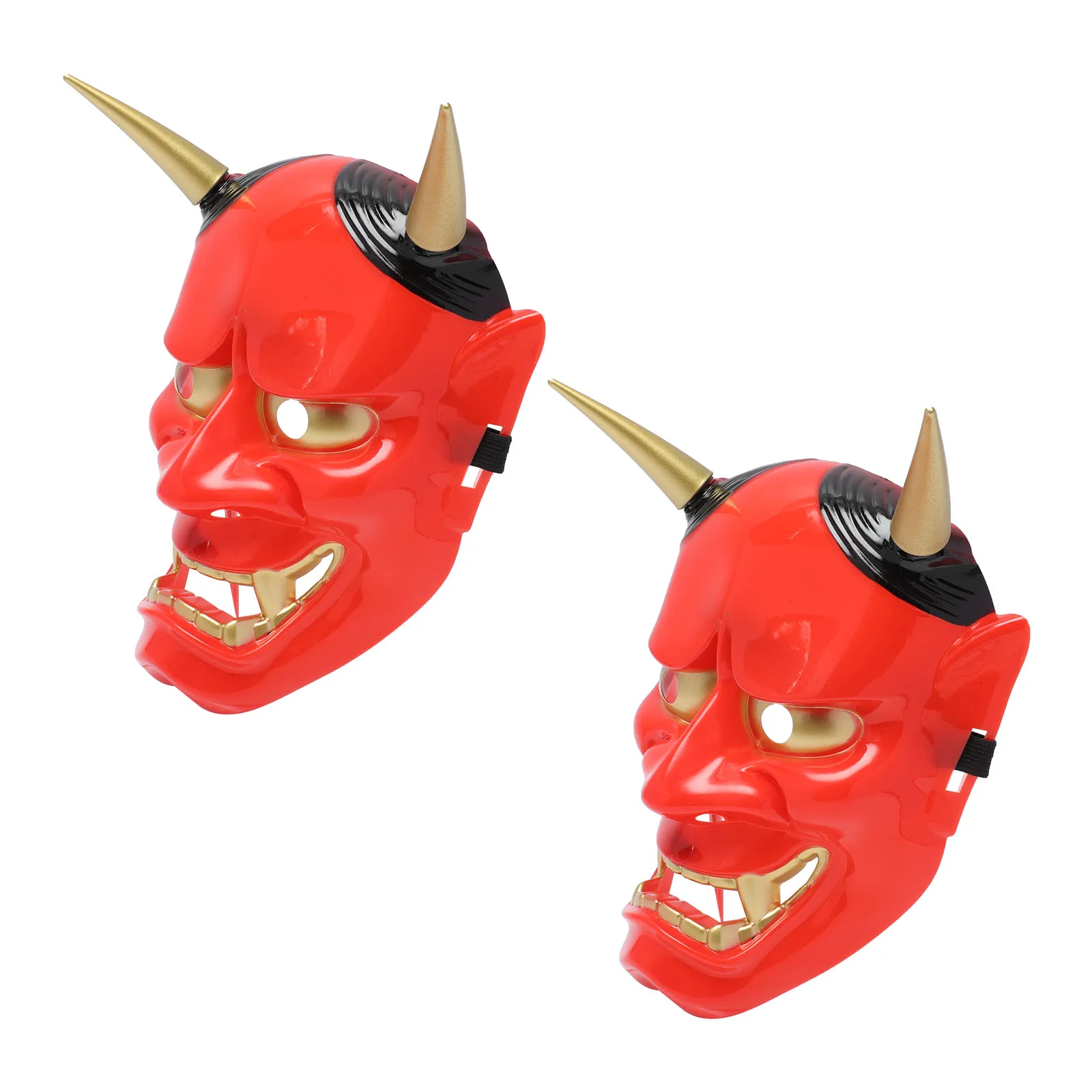 

2Pcs Hannya Halloween Masks Red Realistic Scary Cosplay Party Horror Masks for Performance Halloween Mask Decors