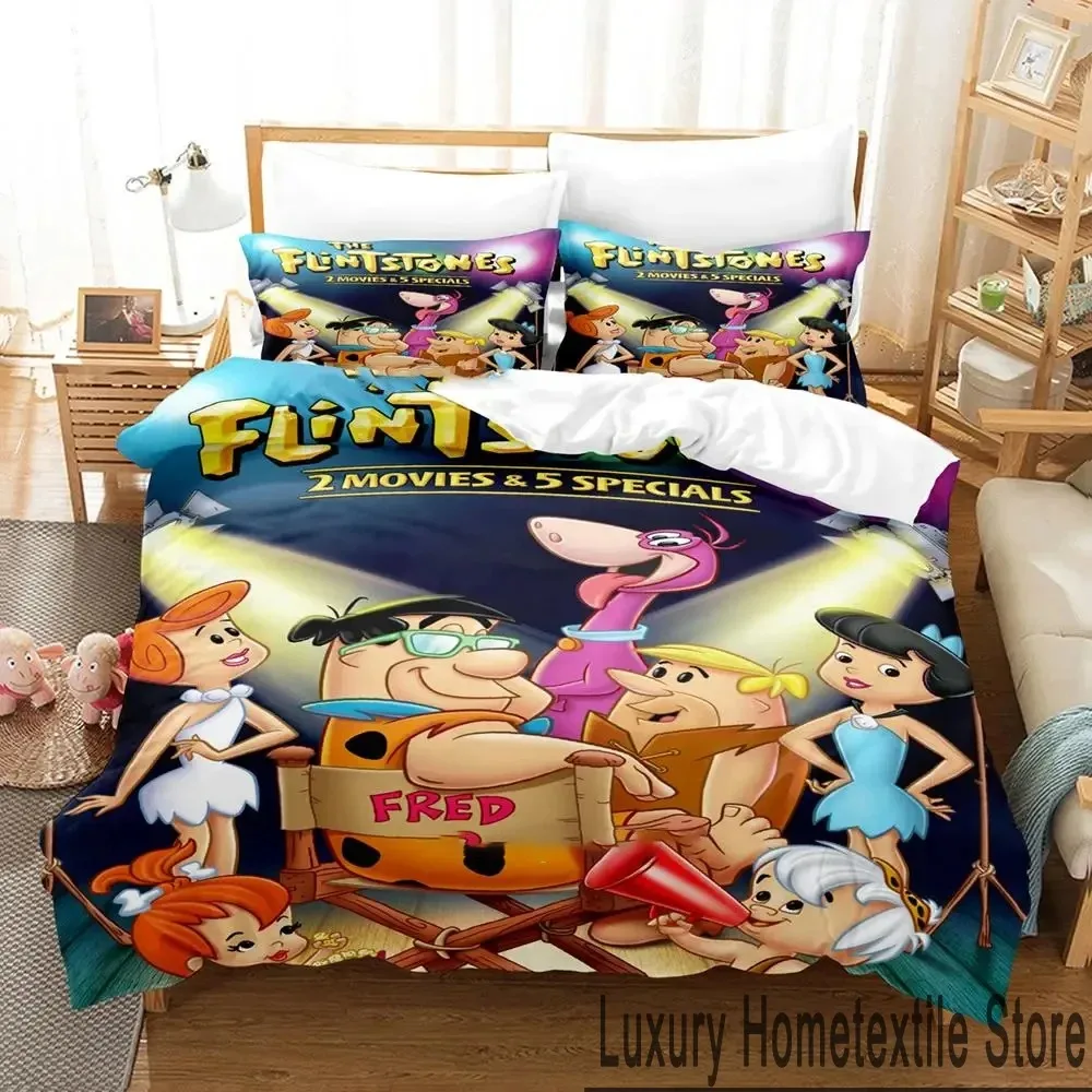 3D Print Flintstones Cartoon Bedding Set Boys Girls Twin Queen King Size Duvet Cover Pillowcase Bed boy Adult Home Textileextile