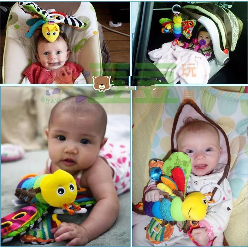 赤ちゃんのおもちゃファッションベッド周り新しいベビーモバイルミュージカルインチワームぬいぐるみ幼児幼児子供のおもちゃ蝶手首ガラガラ
