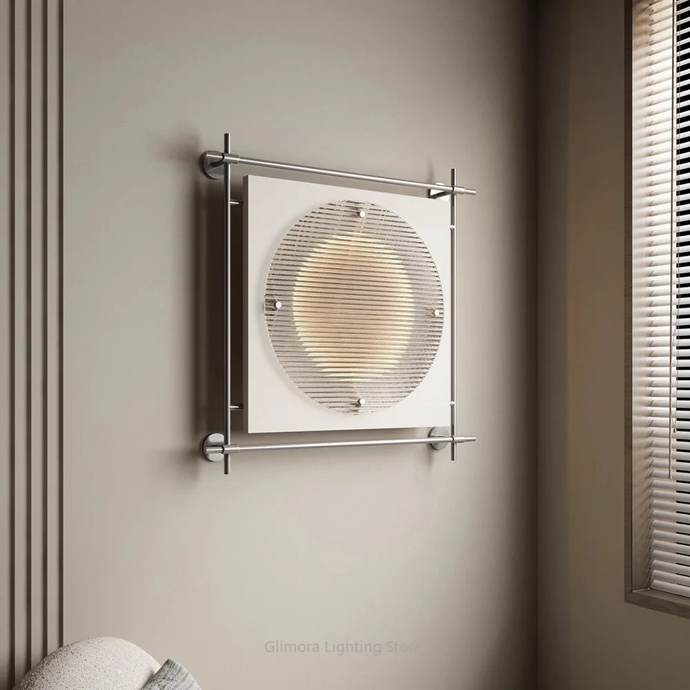 Modern Ice Block Wall Lamp for Living Room Bedroom Bar, Art Deco Sunset Glow Accent Light for Dining Room, Vintage Decor Sconce