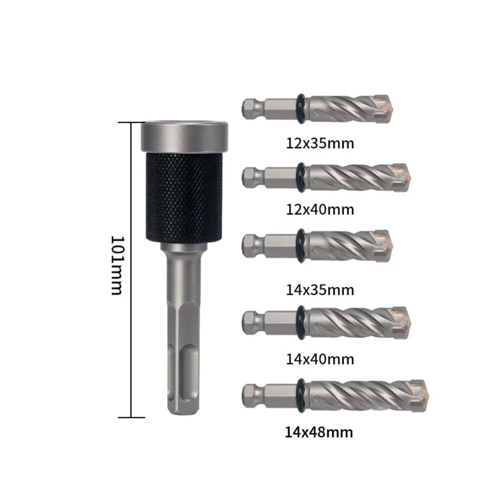 1/6pcs Round SDS Shank Split-type Limiting Hammer Drill Bit Quick Change For Drilling Cement Walls Drilling Power Tool Accessory