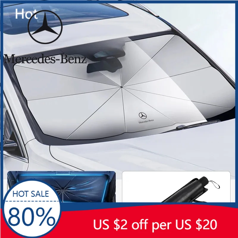 

Горячая наклейка на лобовое стекло автомобиля, солнцезащитный козырек, блокировка УФ-лучей, отражатель, зонтик для Mercedes Benz A B C E S V Class GLB GLC GLE Sprint