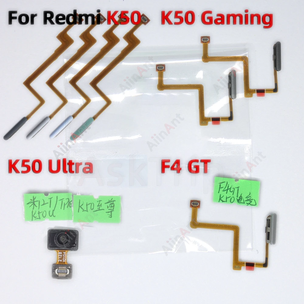 Back Side Power Button Touch ID Finger Sensor Fingerprint Scanner Flex Cable For Xiaomi Redmi K50 Gaming Pro F4 GT Phone Parts