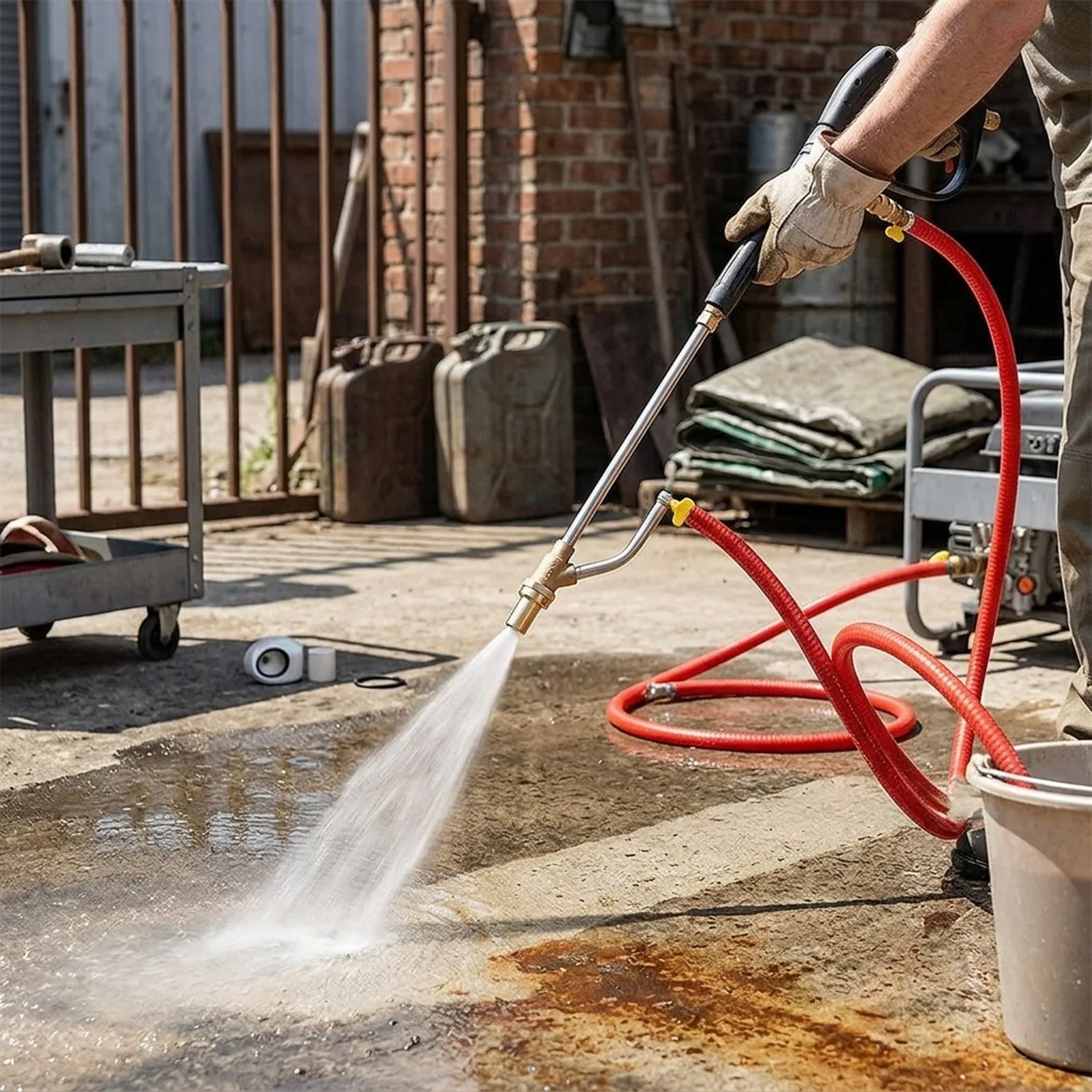 Cleaning Pressure Washer Wet Sand for blaster 10 Feet Dustless Metal + Plastic Sandblasting Kit for graffiti Remove Rust