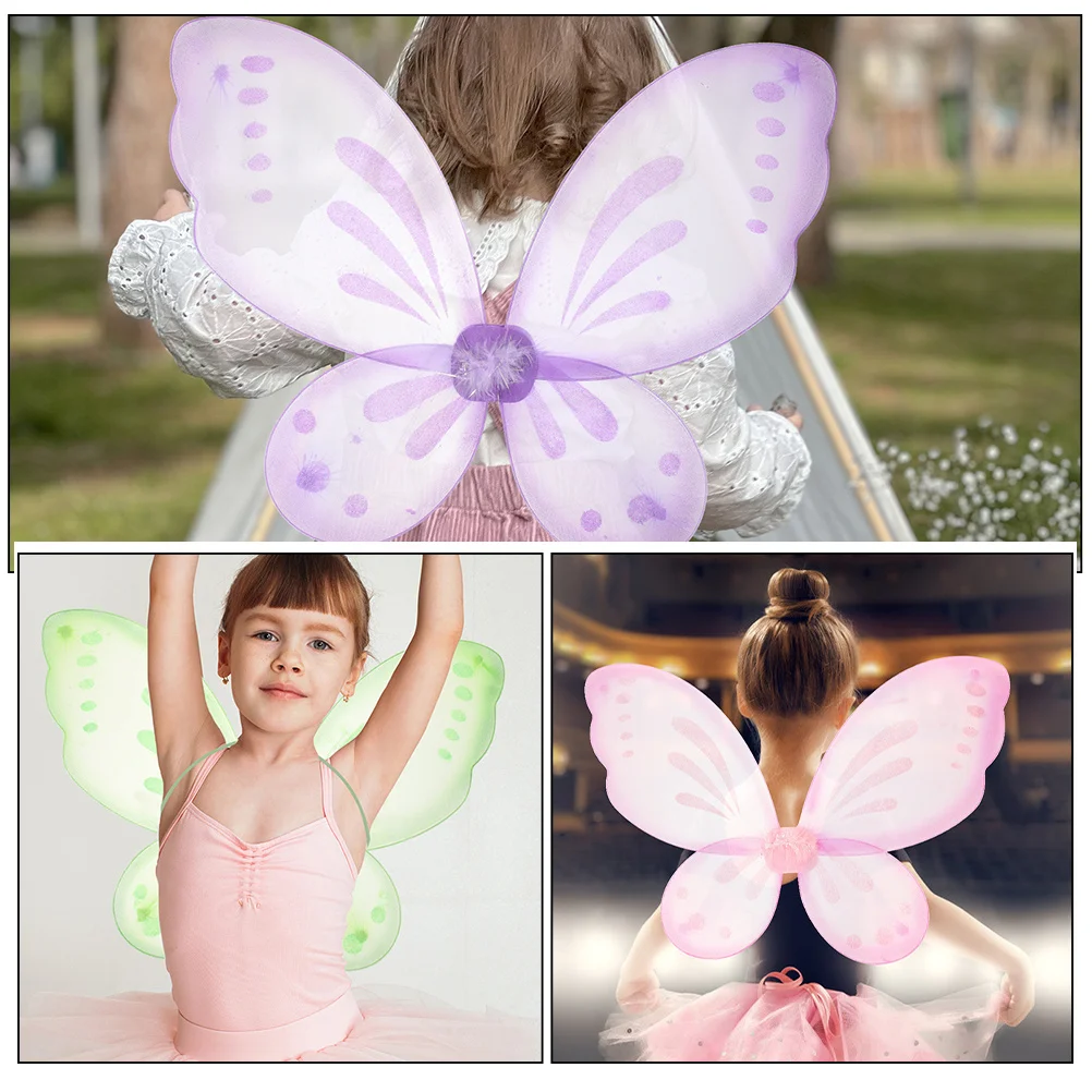 

6Pcs Nylon Butterfly Wings Fairy Wing for Cosplay Party Stage Show Costume Photo Props Fairy Wing Butterfly Wings
