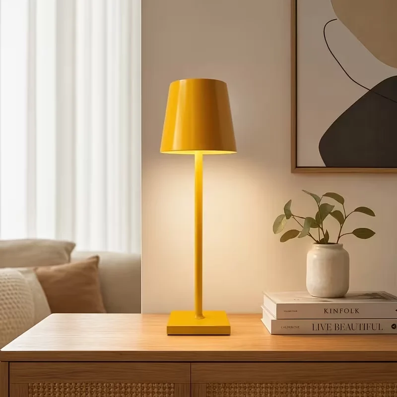 Rechargeable LED Table Lamp Cordless Design Stepless Dimming Extended Battery Life Touch Switch 3 Levels Dimmable Eye-Caring LED Type-C Port 3 Color Desk Lights Bar Club Dinner Creative Decorative Ambient Lighting, image 13