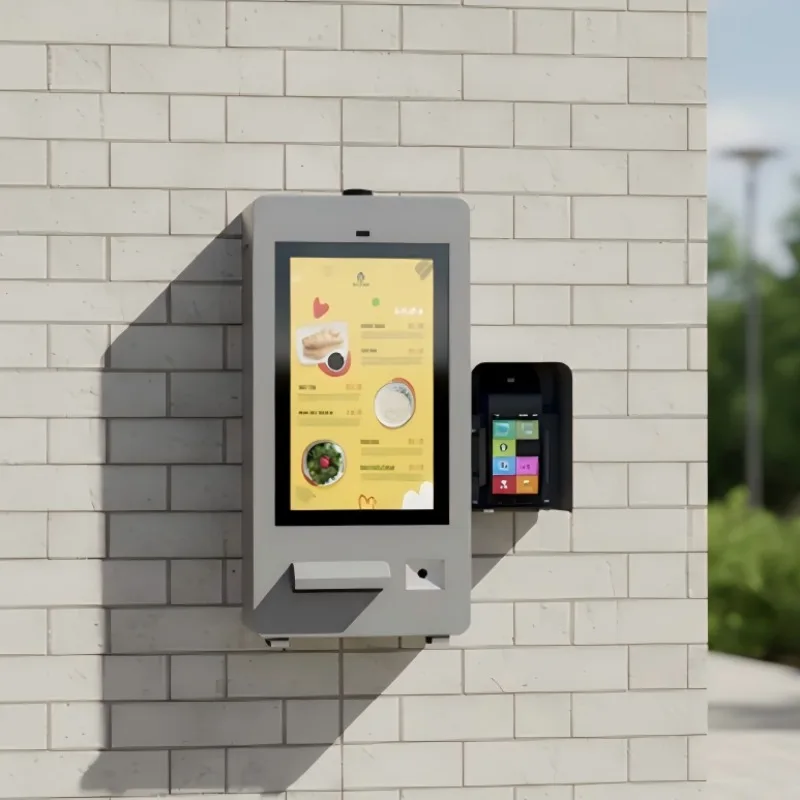 Outdoor Wall Mounted Self-Service Payment Terminal Kiosk Barcode Reader Multi-Function Ordering