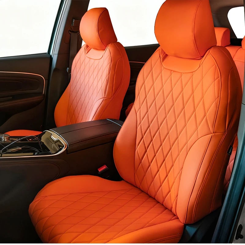 

Hot-selling High-End Feel Luxury Leather Breathable Car Seat Cover Full Set Custom Precision Fit Seat Protector