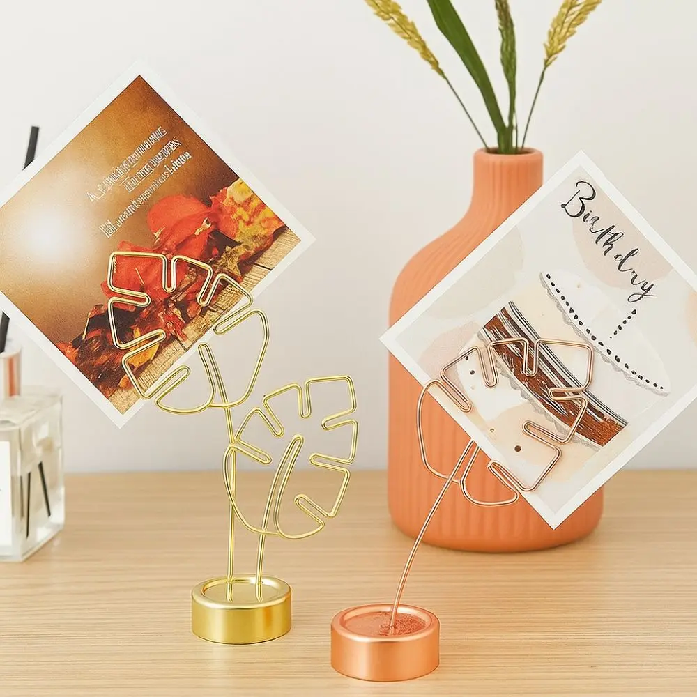 

Creative Metal Photo Holder Turtle Back Shape Leaf Vein Message Holder Sturdy Business Card Holder Wedding