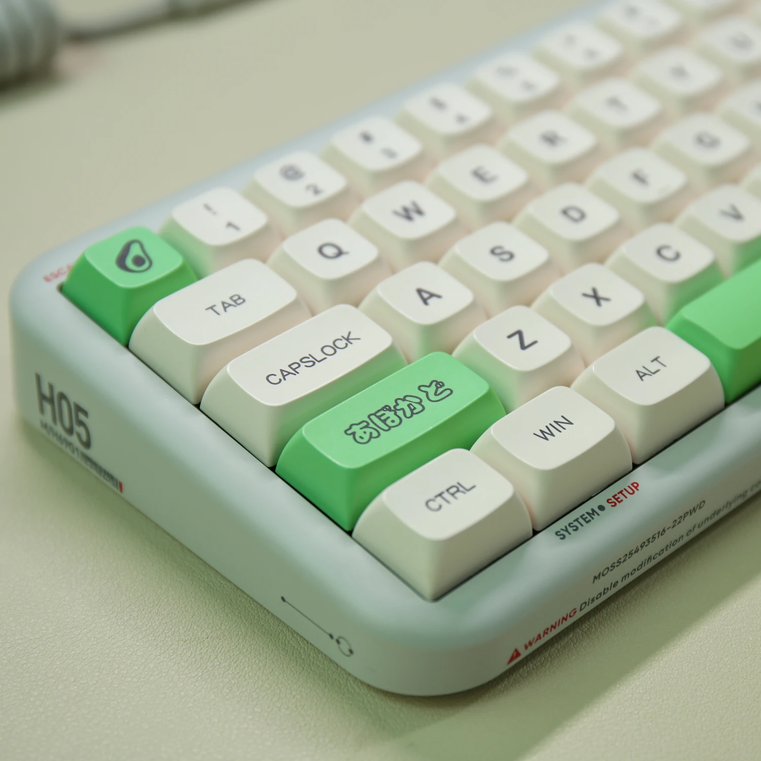 KeysLand-Teclado mecánico XDA, teclas de perfil PBT, aguacate, Inglés Japonés, 135 teclas para Cherry mx, Kit de bricolaje para juegos personalizado