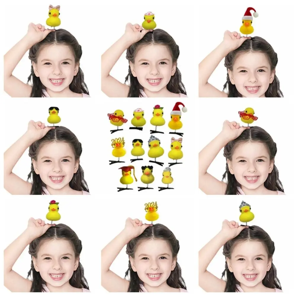 

Personality Flower Duck Hair Clips Plush Cap Chicken Side Barrettes Hair Accessories Crown Cartoon Duckbill Clips Kids/Children