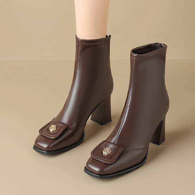 

Женские ботильоны на высоком каблуке, модные модельные туфли, массивные зимние короткие ботинки, 2026, новый тренд, дизайнерская роскошная обувь Chelsea Botas Femme