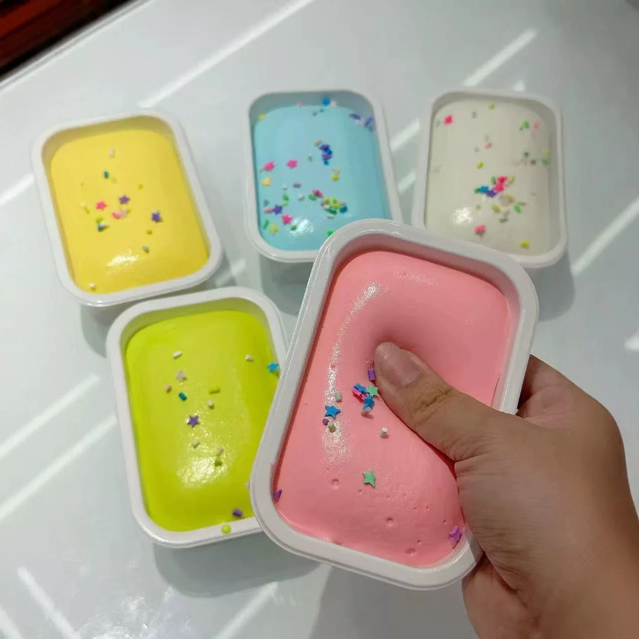 New Squishy Simulated Ice Cream Cake Slow Rising Stress Relief Sensory Fidget Toy Gifts For Adult Tiramisu Ice Cream Squeeze Toy