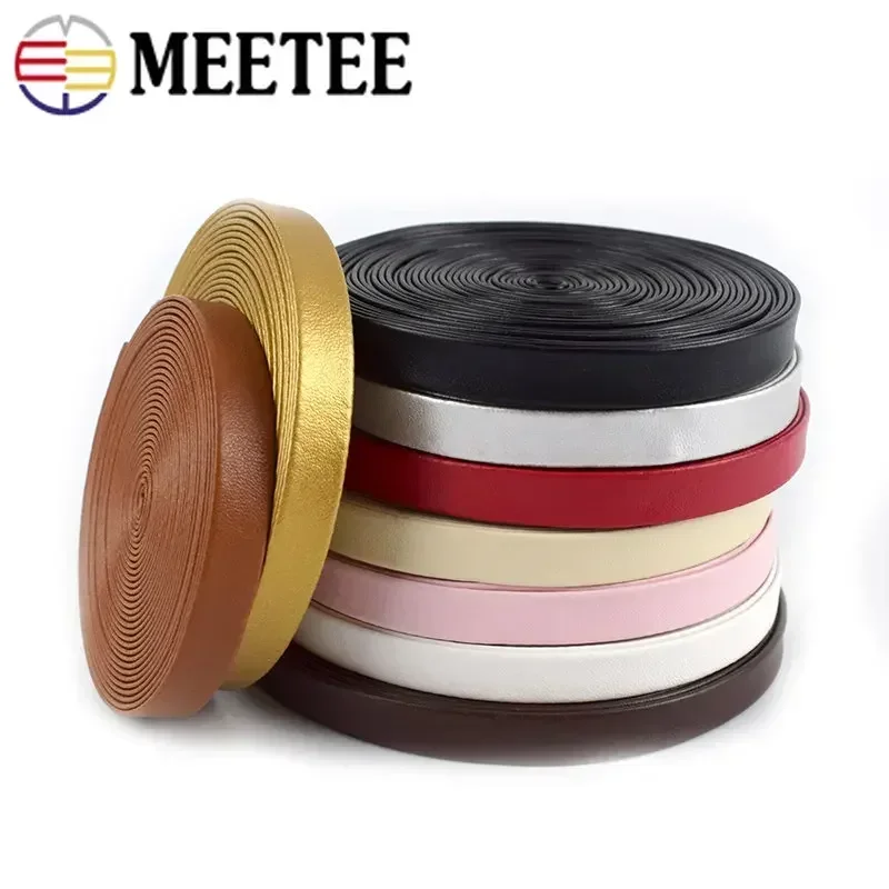 5Meters 5-30mm Synthetic PU Leather Cord Bag Sewing Ribbon Tapes Clothing Bias Binding Decoration Rope DIY Garment Accessories