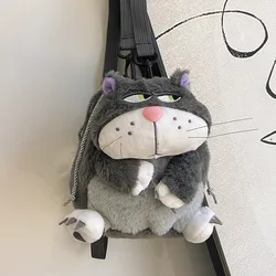 Disney Lucifer Cat Backpack Women Plush Bag Anime Cinderella Pet Plush Shoulder Bag Portable Drawstring High Capacity Girl Gift