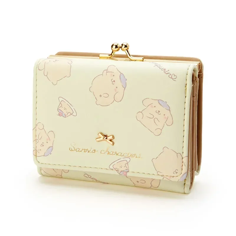 Sanrio Kuromi clutch bag zipper buckle card wallet  hello kitty coin bag new PU girl short foldable wallet My Melody card holder