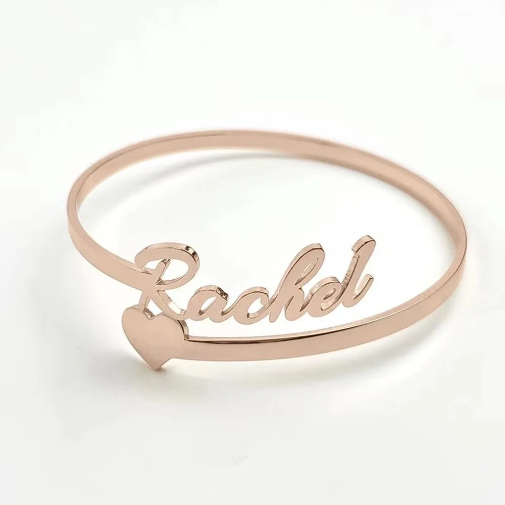 Anillo de amor con nombre personalizado para Mujer, joyería de acero inoxidable con corazón, regalo para el Día de San Valentín