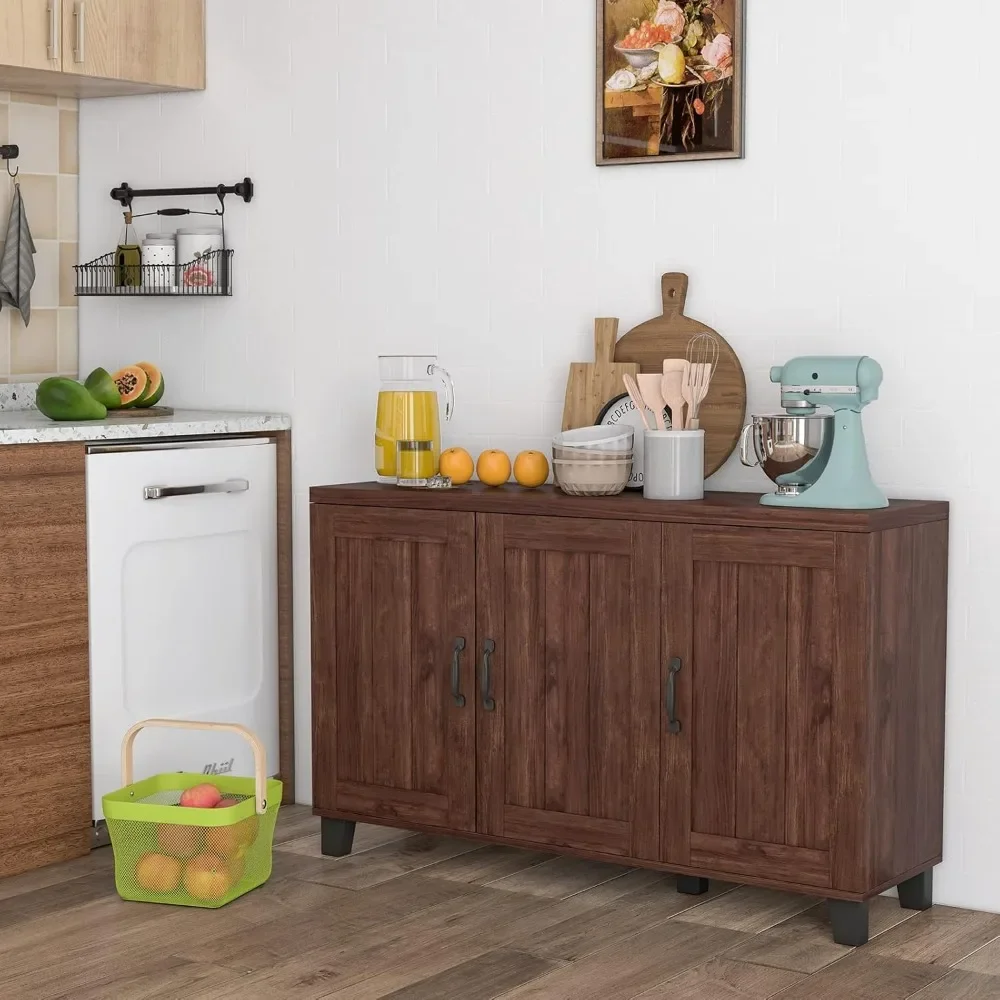 Buffet Cabinet Kitchen Storage Cupboard -Sideboard with Adjustable Shelves, Cable Management Holes, Living Room