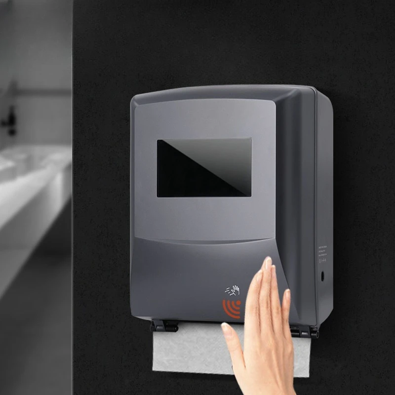 Wall-mounted intelligent advertising induction automatic paper machine hand towel box