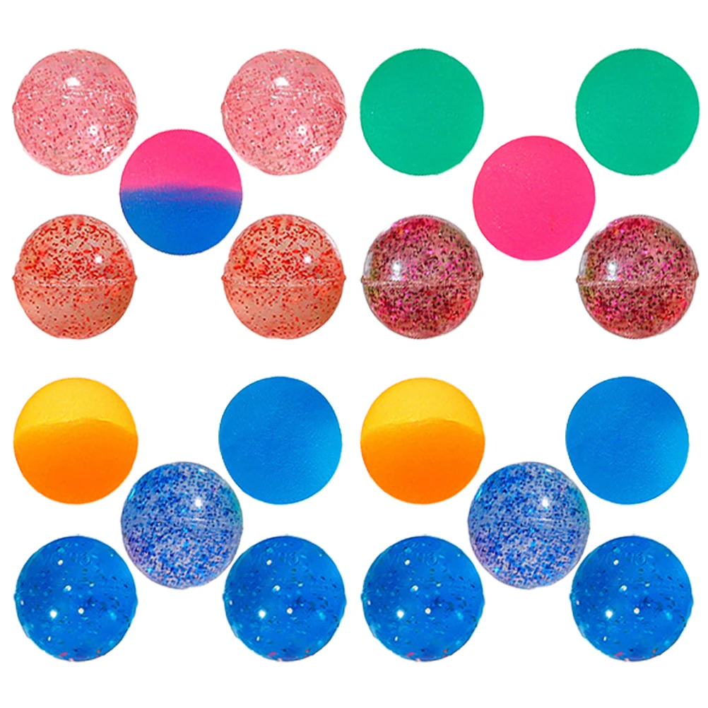 25 Pcs Children's Bouncing Ball Small Bouncy Balls for Kids Airplane Bulk Toy Plastic Jumping Colorful