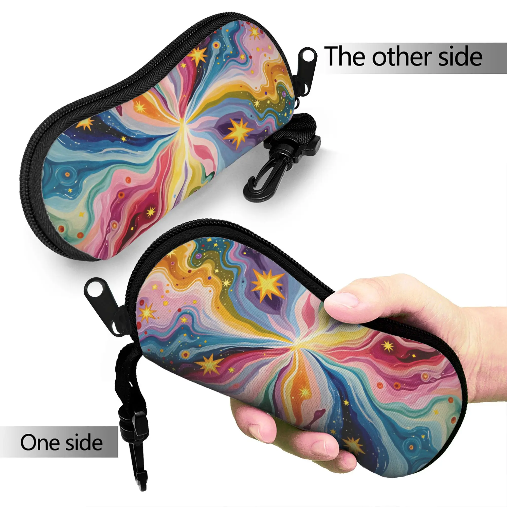 Abstract Swirl Disorder Glasses Case  Sunglasses Pouch Outdoor Soft Eyewear Organizer Custom Male Female Glasses Box