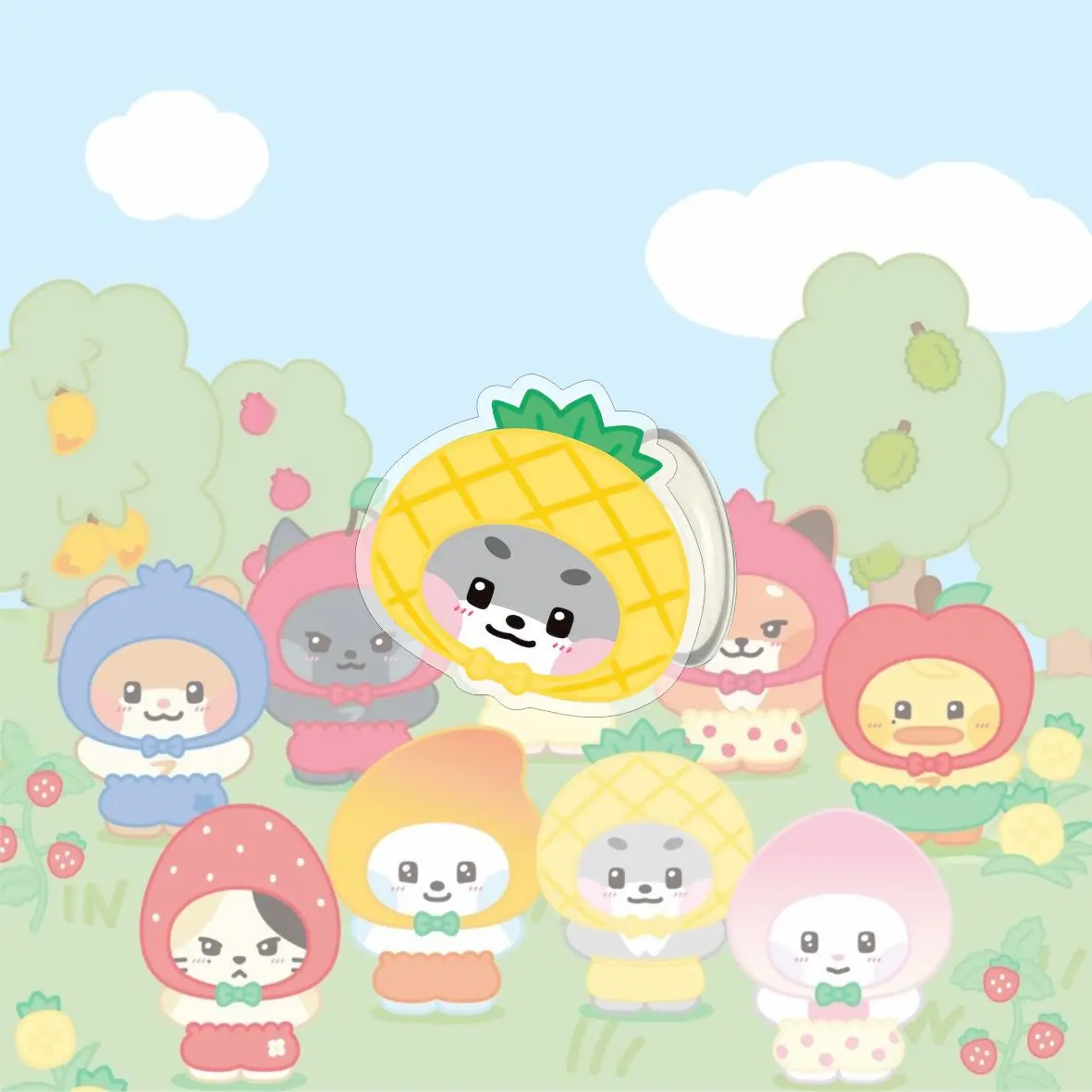 حامل هاتف KPOP ZB1 سلسلة فاكهة Zeroni كارتون SMARTTOK ZeroBaseOne Ricky Jiwoong Hanbin ZhangHao مجموعة المعجبين