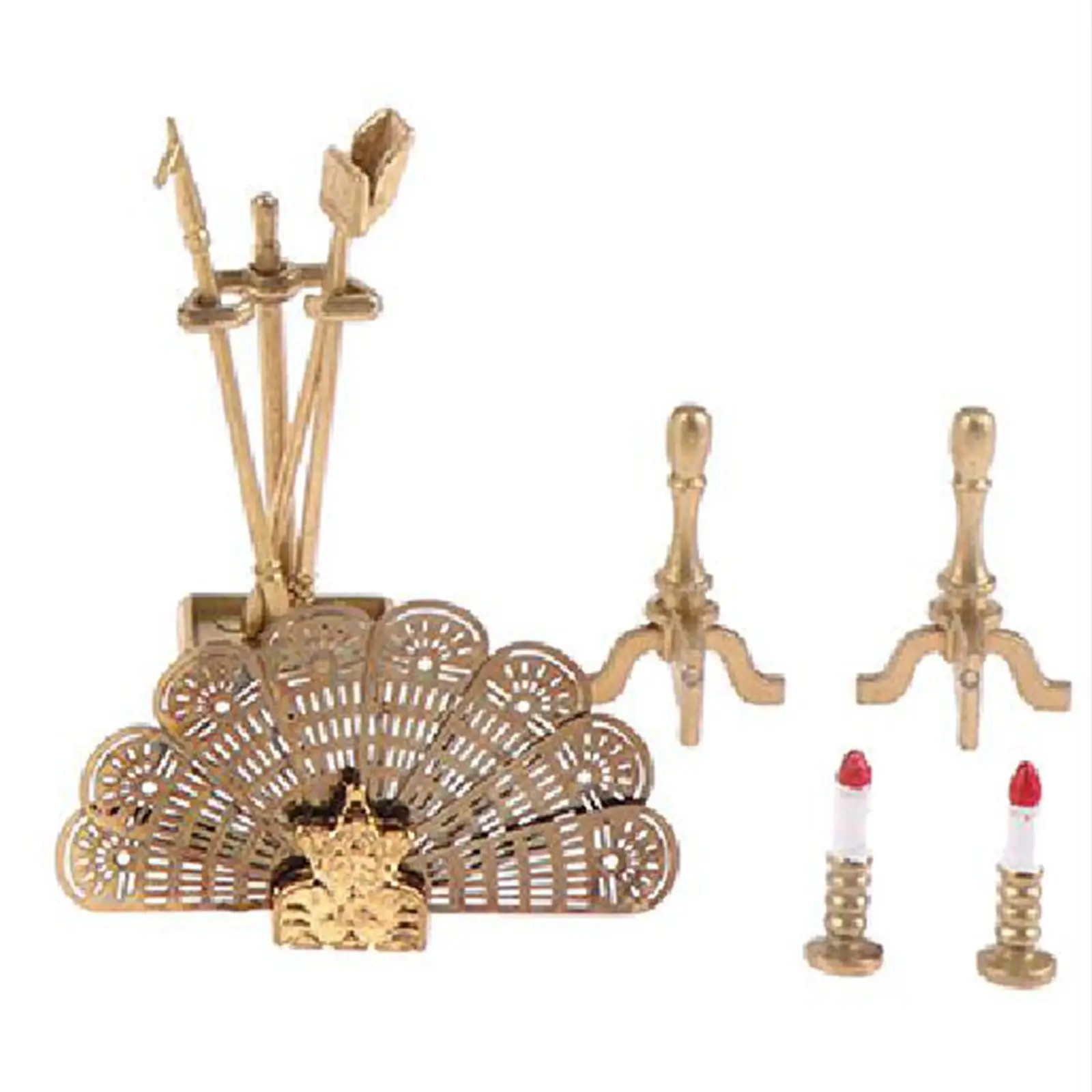 1/12 poppenhuis open haard decoratie miniatuur model duurzame metalen ornamenten