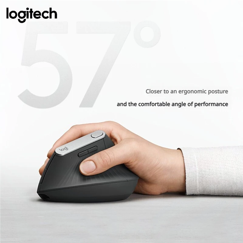 Logitech MX Vertical Wireless Bluetooth Mouse Ergonomic Vertical Rechargeable 3-Mode Multi-Device for PC Laptop Mac