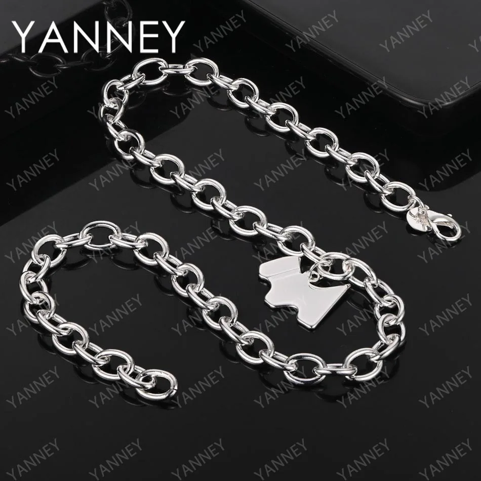 

New 925 Sterling Silver 18 Inches Fine Dog Luxury Necklace For Woman Men Punk Fashion Jewelry Gift Charm