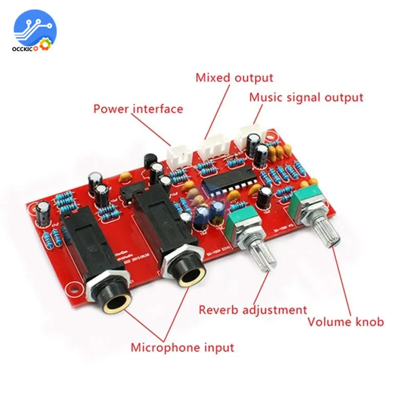 PT2399 scheda amplificatore microfono digitale piastra Karaoke riverbero preamplificatore reversatore Suite componenti DC 12V-24V NE5532