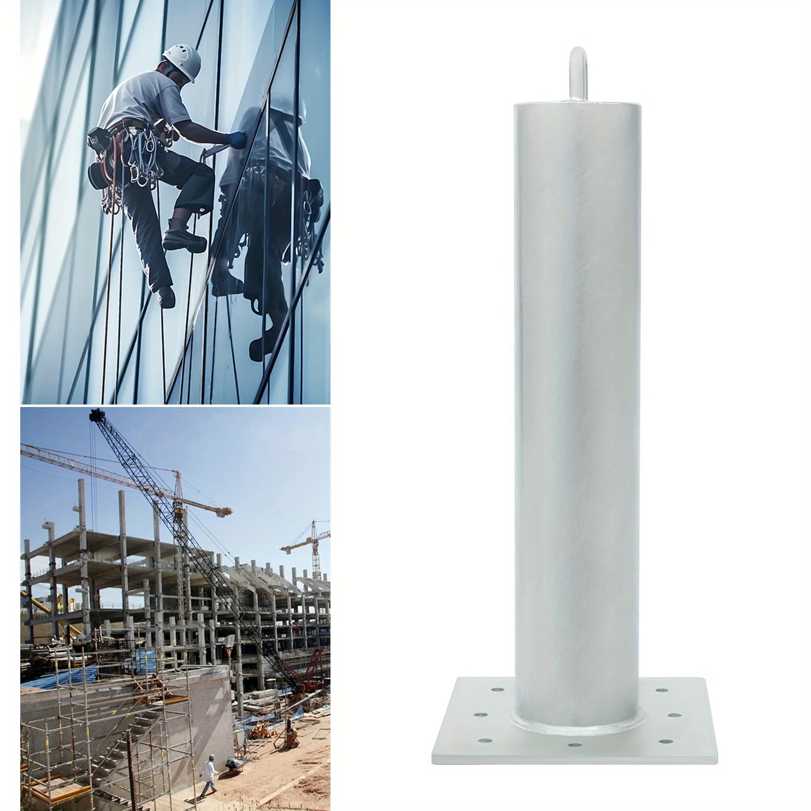 Heavy-Duty 24"x10" Fence Post Base | 5000lb Capacity Anchor Base for Deck/Balcony/Pool