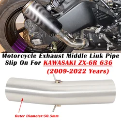 Slip On For Kawasaki ZX6R ZX-6R ZX 6R 636 2009 - 2022 Motorcycle Exhaust Modified Muffler 51mm Mid Link Pipe No Remove Catalyst
