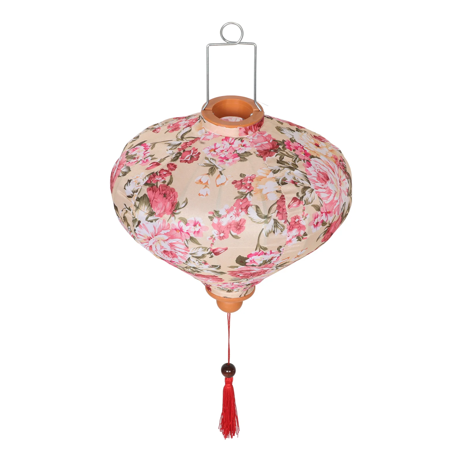 

Solar Lantern Decoration Hanging Silk Hand-Pulled Noodle Floral Pattern Oval Mid-Autumn Lanterns Vietnam