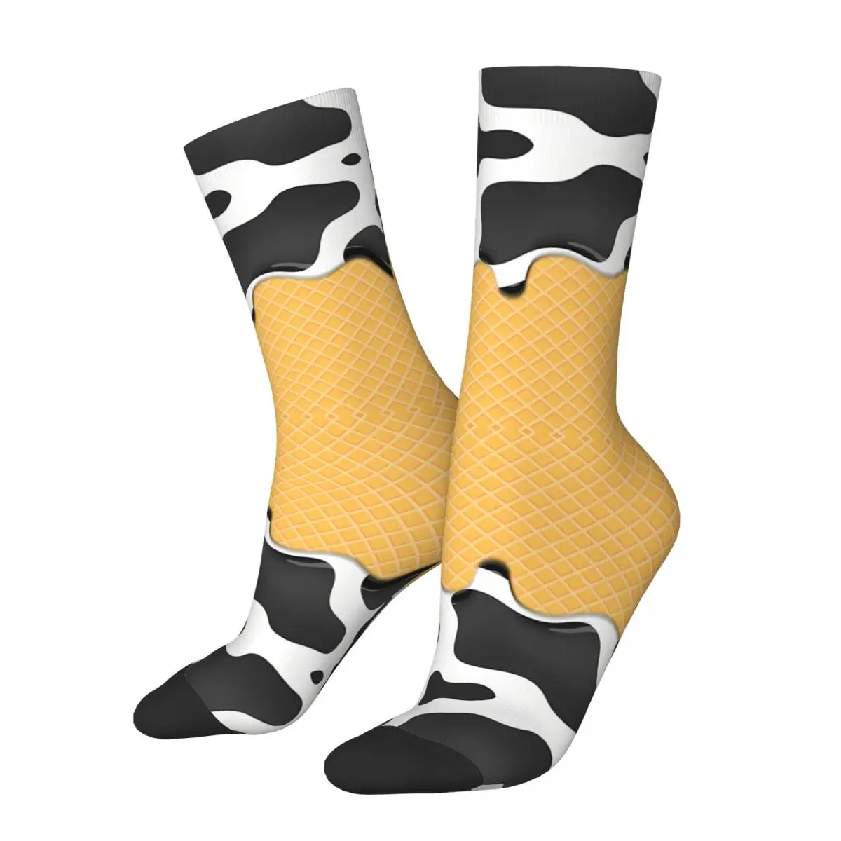 Melted Chocolate Vanilla Ice Cream Sock Printed Man Polyester