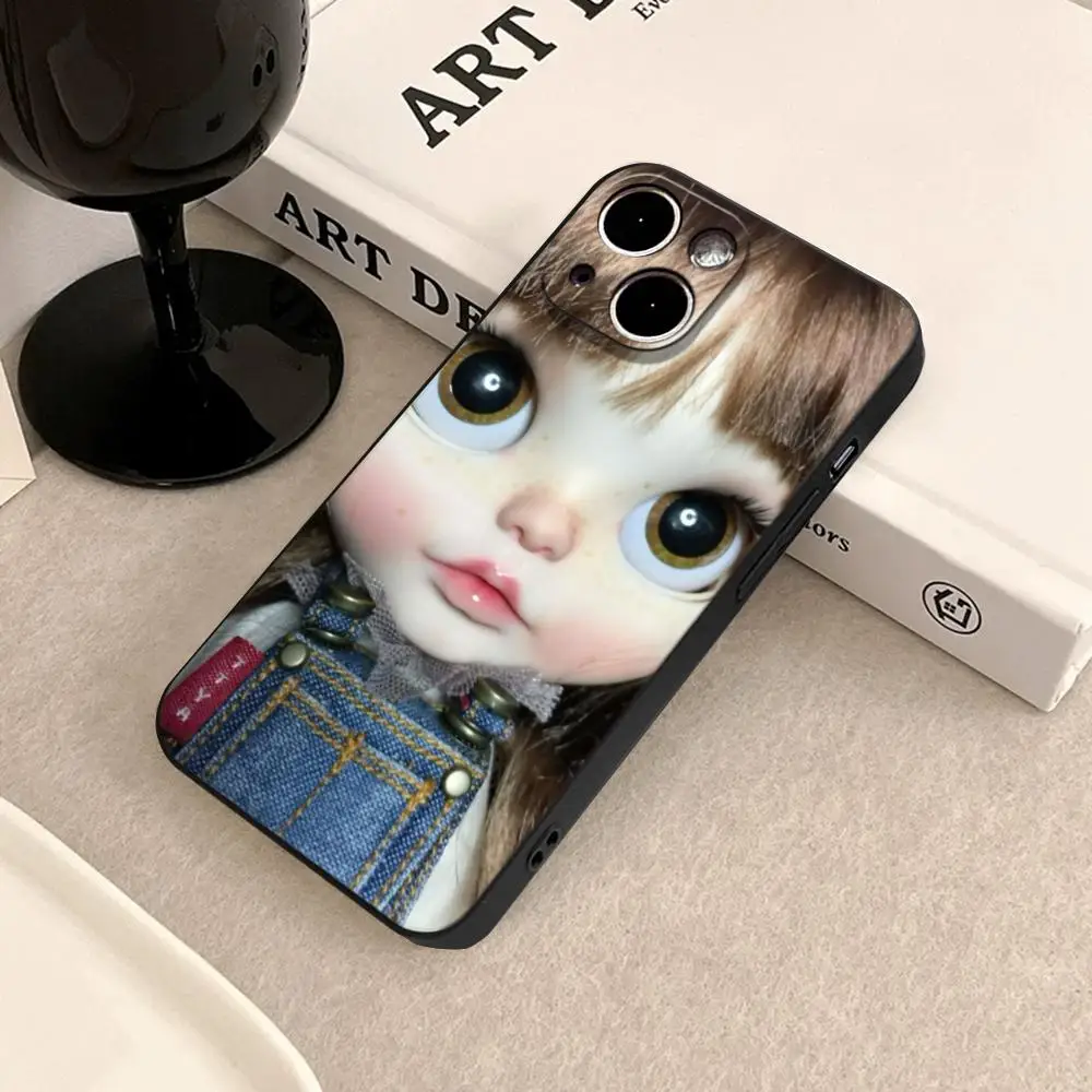 Fashion doll B-Blythe Cute Phone Case FOR IPhone 15 pro max 14 11 12 Pro 15 16 Plus 13 Pro MAX XR XS Black Soft Covers