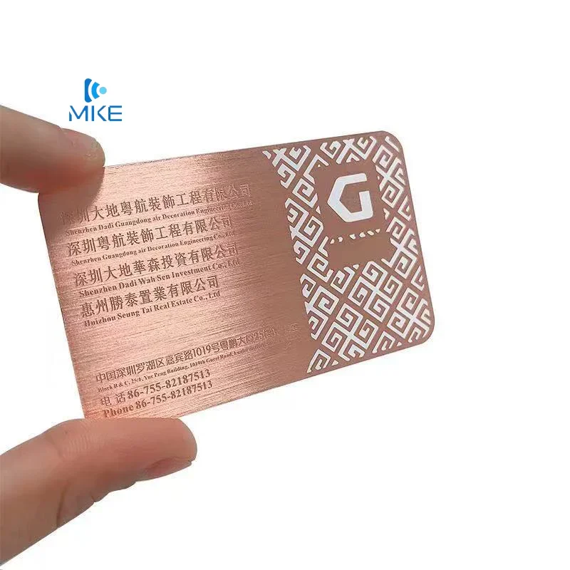 

Brushed Rose Gold Metal Cards Cutout