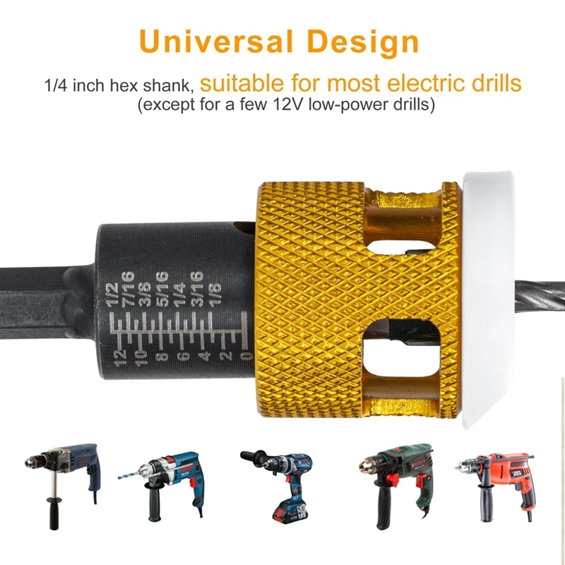 Panas! Set mata bor Countersink 5 buah, dengan berhenti kedalaman gesekan rendah, dengan 10 buah pengganti mata bor HSS, berhenti kedalaman dapat disesuaikan