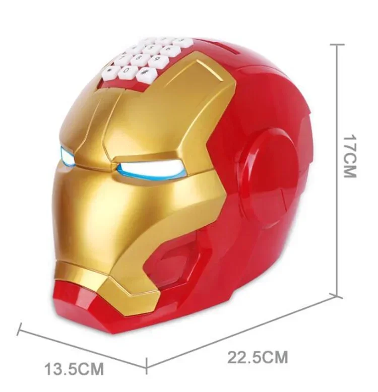 Superheld Elektronisch Licht En Muziek Ironman Iron Man Helm Wachtwoord Lock Spaarpot Actie Figuren Speelgoed Decoratie Kids Cadeau