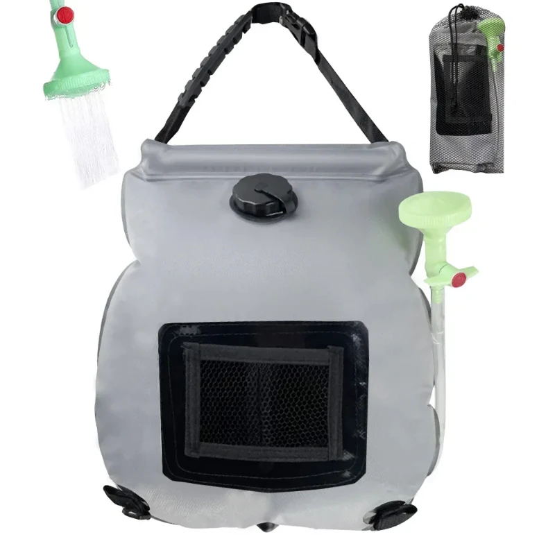 

20L Solar Shower Bag with Detachable Hose and Shower Head, Suitable for Outdoor Travel, Hiking, Trekking, Beach Picnics, etc.