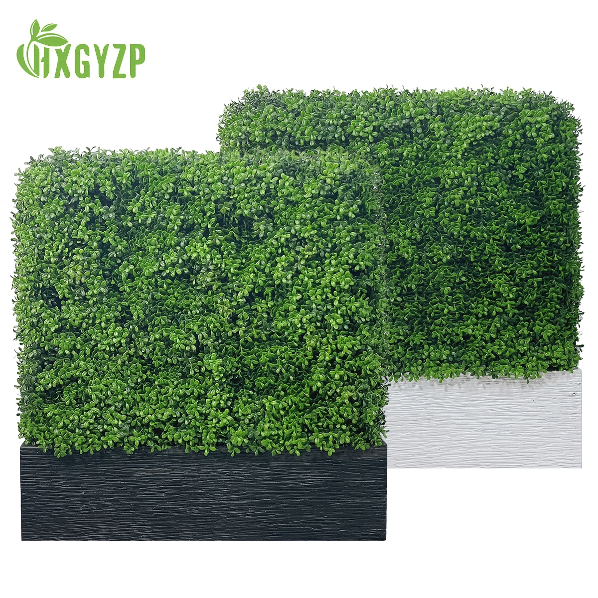 80cm Large Artificial Plants Grass Wall Decor Milan Leaves Boxwood Partition Fence With Rectangular Flowerpot Home Decoration